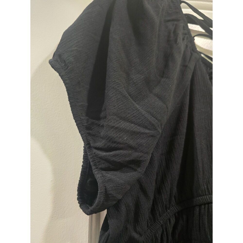 TORRID NWT Black Washable Crinkle Gauze Criss Cross Back Lace Up Top Size 2 (2X) - Picture 5 of 8